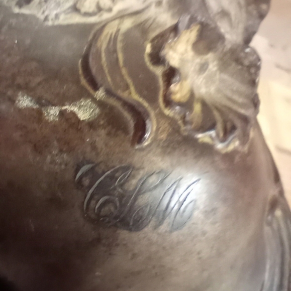 Antique Footed Art Nouveau Jewelry Casket Trinket Box Metal. Roughly 5" X 4". - Picture 8 of 8